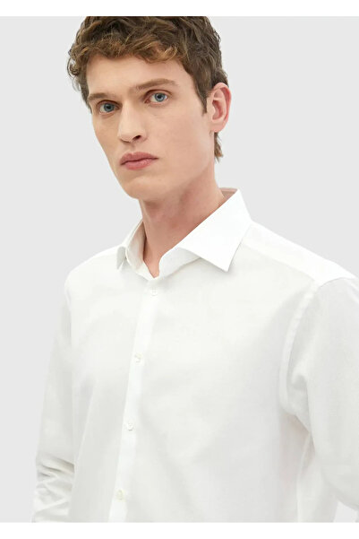 Ramsey Λευκό Πουκάμισο Κλασικό 100% Βαμβάκι με κανονική εφαρμογή
