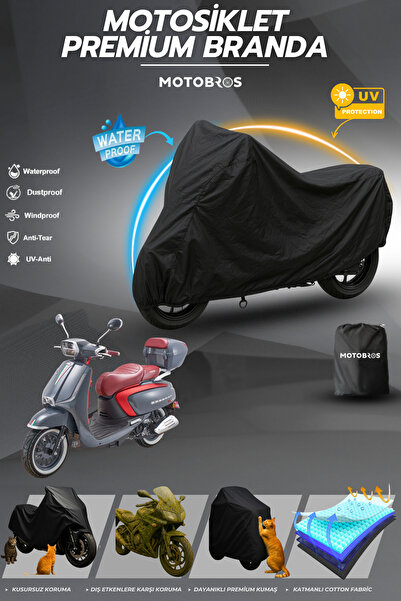 Motobros قماش القنب للدراجات النارية أرورا موخيتو أسود مقاوم للماء ومتين (أعل...