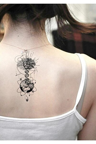 petit bijou Unisex Soy Ağacı Dünya Dna Geçici Dövme,bel,sırt,göğüs Geçici Dövmesi,tattoo