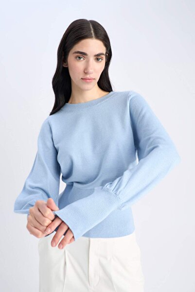 DeFacto Regular Fit Crew Neck Basic Plain Knitwear Sweater F0542Ax24Cw