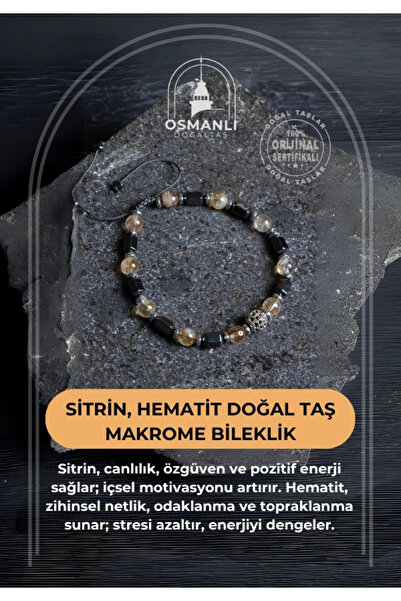 OSMANLI DOĞAL TAŞ سوار من حجر السيلينيت الطبيعي والهيماتيت معتمد