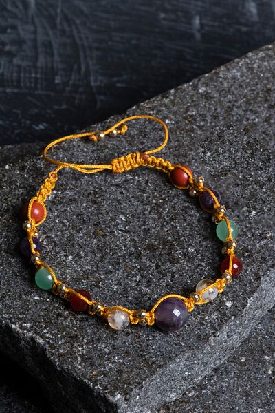 OSMANLI DOĞAL TAŞ Certified Aries Natural Stone Macrame Bracelet