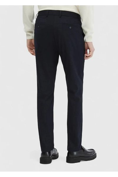 Ramsey Μπλε Navy Straight Woven Jogging Fit Casual παντελόνι