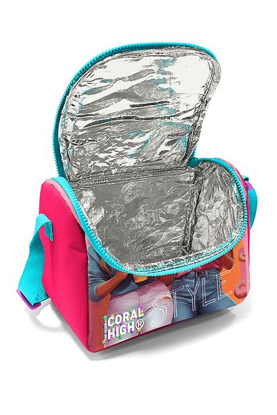 Coral High Kids Black Gray Dinosaur Patterned Thermo Lunchbox