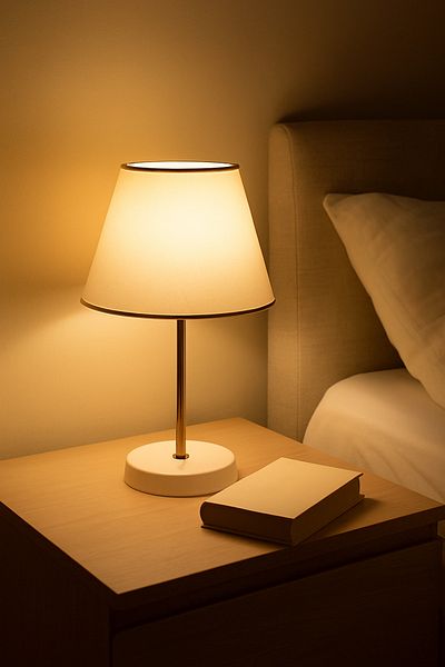Eslight مصباح طاولة عاكس الضوء باللون البيج - E97B