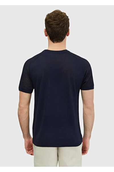 Ramsey Темно-синій велосипедний комір з жакардовим візерунком, суміш бавовни та льону