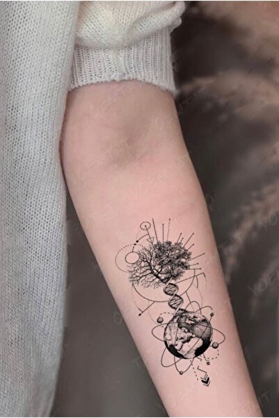 petit bijou Unisex Soy Ağacı Dünya Dna Geçici Dövme,bel,sırt,göğüs Geçici Dövmesi,tattoo