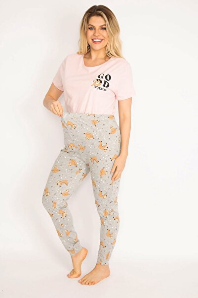 Şans Női nagy méretű színes kismama nadrág blúz pizsama szett 65n35198