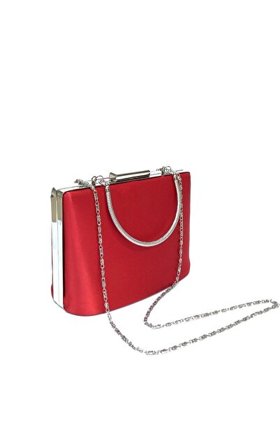NAZART Women's Satin Red Evening Dress Clutch Portfolio Ladies Bag