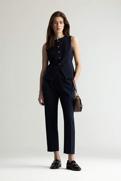 DeFacto Carrot Fit Double Pocket High Waist Straight Leg Pants E6292Ax25Sp
