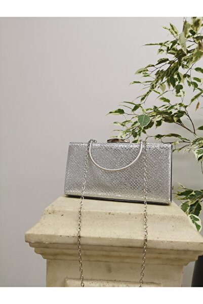 NAZART Women's Snake Silver Evening Dress Clutch Chain Strap Hand Wedding Engagement Night Shoulder Bag