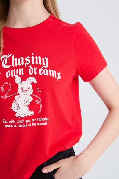 DeFacto Coool Regular Fit Crew Neck Printed Short Sleeve T-Shirt E0631Ax25Sm