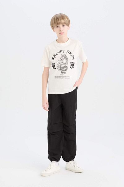 DeFacto Boy's Crew Neck Printed Short Sleeve T-Shirt D9277A825Sm