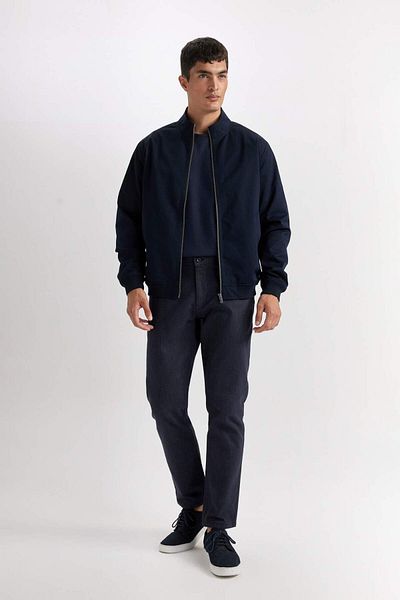 DeFacto Palton cu fermoar cu guler în picioare, slim fit, D7338ax