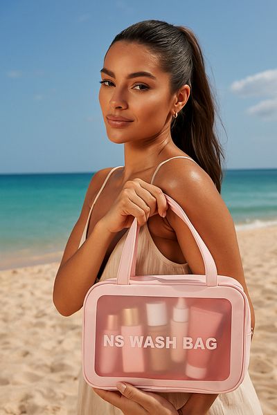NS reliable Ns Transparent Portable Travel Bag Bag - Чанта за гримове и козметика, голям размер