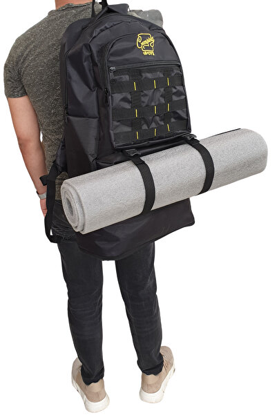 woys Rucsac pentru alpinism din material textil de calitate rezistent la apa de culoare neagra, geanta de camping de calatorie 60 Lt