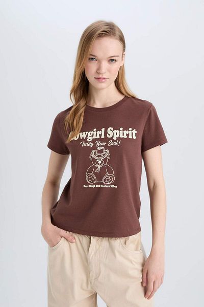 DeFacto Coool Regular Fit Rundhalsausschnitt bedrucktes Kurzarm-T-Shirt E0630AX25SM