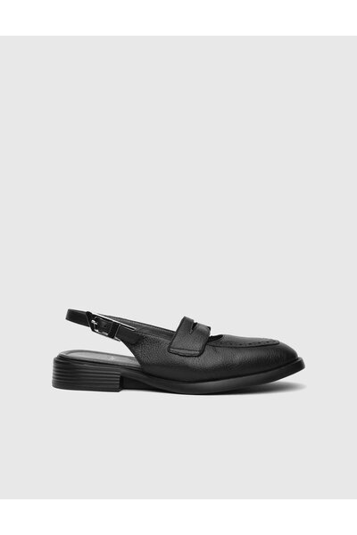 İLVİ Valkova Hakiki Deri Kadın Siyah Sandalet