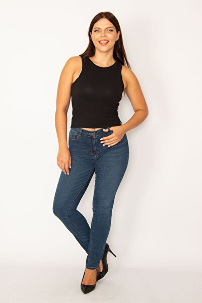 Şans Dámské velké námořnické modré 5 kapesní úzké džíny 65n34216