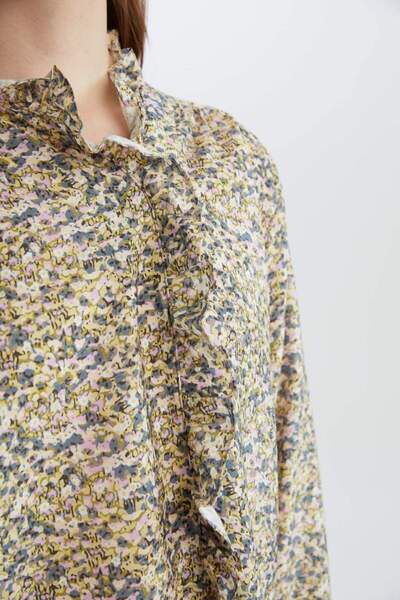 DeFacto Regular Fit Çiçekli Uzun Kollu Tesettür Gömlek Tunik E1796AX25SP