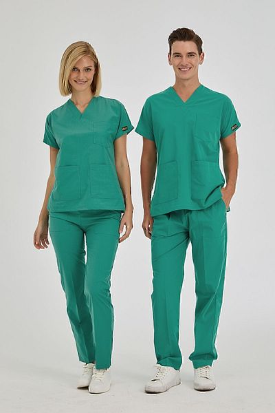 ÇİZGİ MEDİKAL Dr Greys Terikoton Chirurgie Verde Doctor Asistentă Tricou Costum Chirurgical Medical Tesatura Subțire (SUB-TOP)