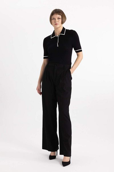 DeFacto Tricou tricot cu mânecă scurtă cu gât polo C1498AX25SP