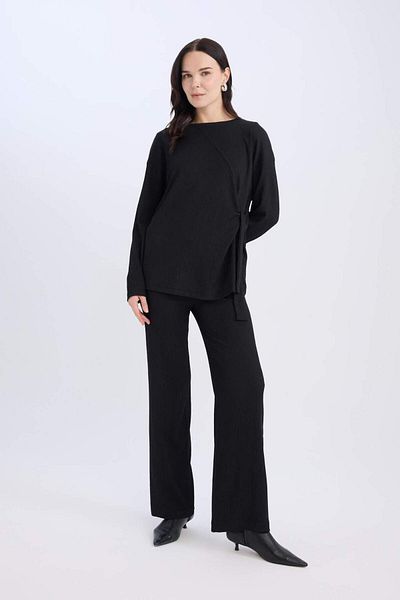 DeFacto Tricou cu mânecă lungă, cu decolteu rotund, cu croiala normală, E1800AX25SP