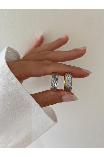 stainless steell الزركون حجر الشريط نموذج Vip هوب القرط