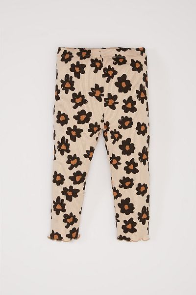 DeFacto 2-teiliges Set für Babys, Mädchen, Blumen-Sweatshirt mit Rundhalsausschnitt und elastischem Bund unten E0203A525SP