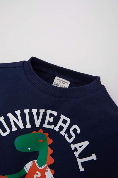 DeFacto Φούτερ Baby Boy Crew Neck Dinosaur με στάμπα E3675A525SP