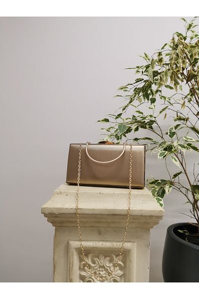 NAZART Fabric Bronze Evening Dress Women's Bag