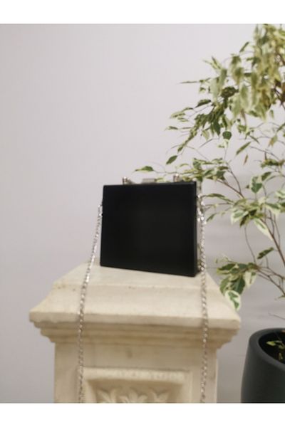 NAZART Pochetă de seară din material negru pentru femei