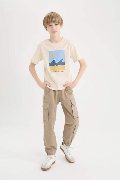 DeFacto Pantaloni de jogger din Gabardine cu picior standard pentru băieți D6314A825SP