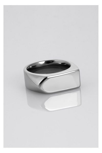 UKHWD SUPPLY Rectangular Silver Men's Ring