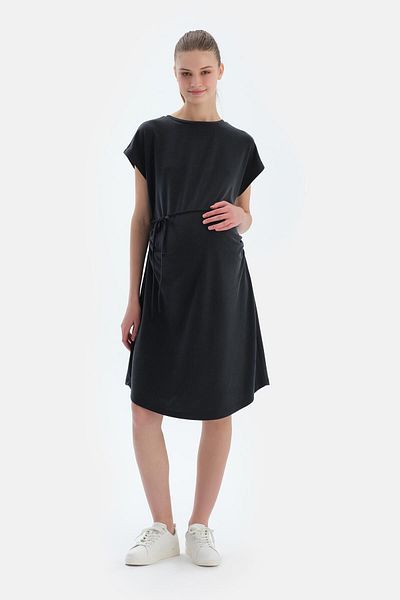 Dagi Black Off Shoulder Modal Maternity Dress
