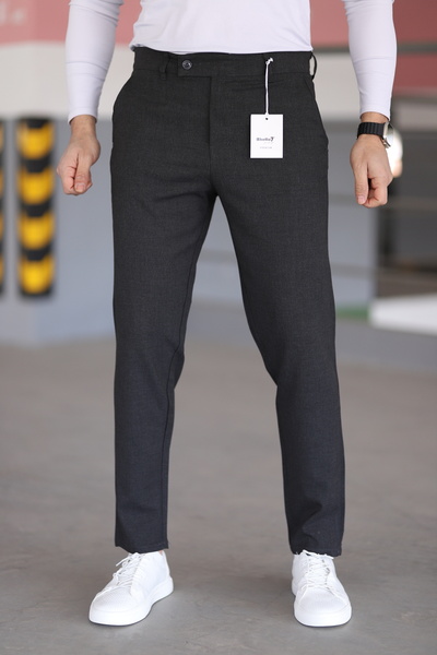 hello7 Erkek Füme Kaliteli Likralı Italyan Kesim Her Ortama Uygun Şık Ve Rahat Kısa Dilli Kumaş Pantolon