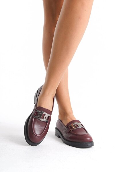 Mubiano Collection Mubiano Hakiki Deri Koleksiyonu Kadın Babet Bordo -MCSDD033-BRD