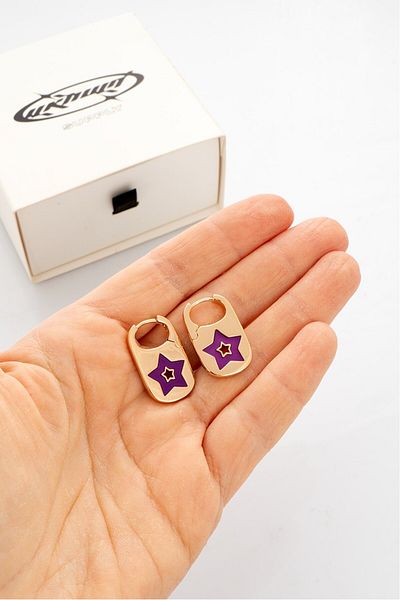 UKHWD SUPPLY Star Enamel Earrings - Ka5010Al