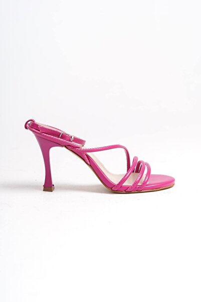 Mubiano MBHRN520-FS Kadın Arkası Açık Yüksek Fuşya Topuklu Sandalet