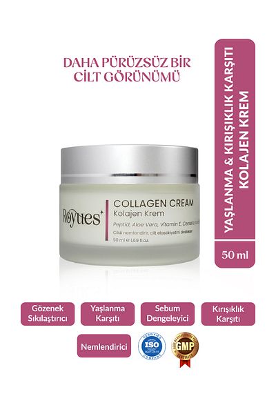 Royues Water Based Moisturizing Brightening Face Cream All Skin Types Anti-Aging Collagen Cream 50 ml