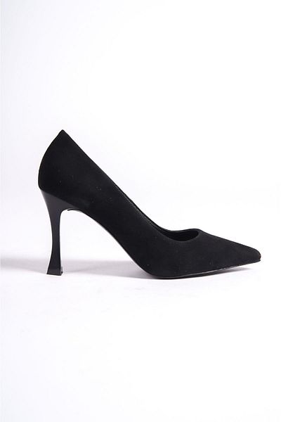 Mubiano Piele autentică MB970-S Tocuri subțiri de 9 cm pentru femei, piele de căprioară neagră, pantofi stiletto și cu toc