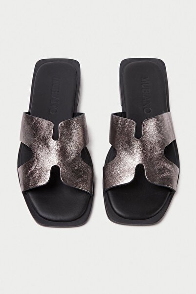 Mubiano Papuci de damă MBGVN656PLTSM din piele naturală Platinum/Sim