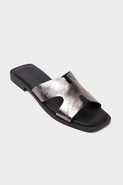 Mubiano Papuci de damă MBGVN656PLTSM din piele naturală Platinum/Sim