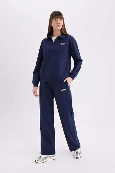 DeFacto Dünner Sweatshirt-Stoff – Hose mit weitem Bein E6080AX25SP