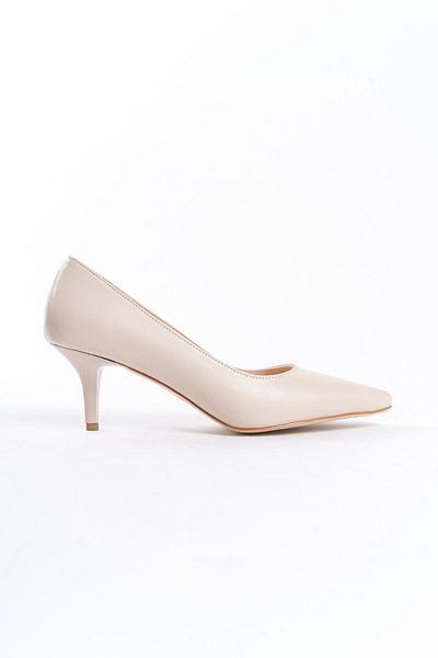 Mubiano Piele autentică MBHRND976-BJ Tocuri subțiri de 6 cm pentru femei Bej Stiletto și pantofi cu toc