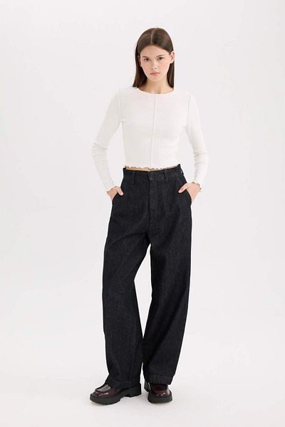 DeFacto Baggy Fit High Waist Long Jeans Pants E2966Ax