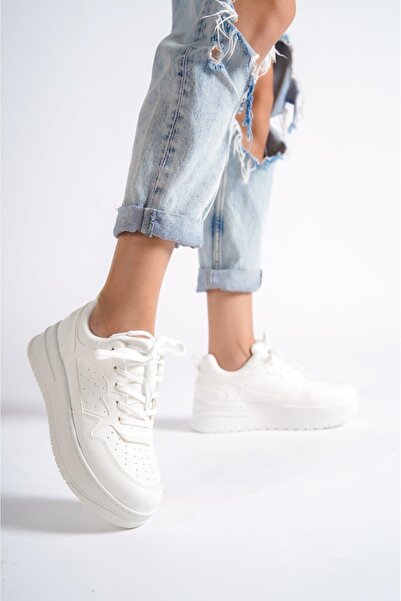 Mubiano Mbnk160-Bb Women's Thick Sole White/White Sneaker & Sports Shoes
