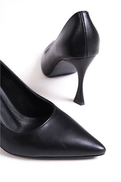 Mubiano Genuine Leather Mb971-S Women's Thin 9 cm Heels Black Stiletto & Heels Shoes