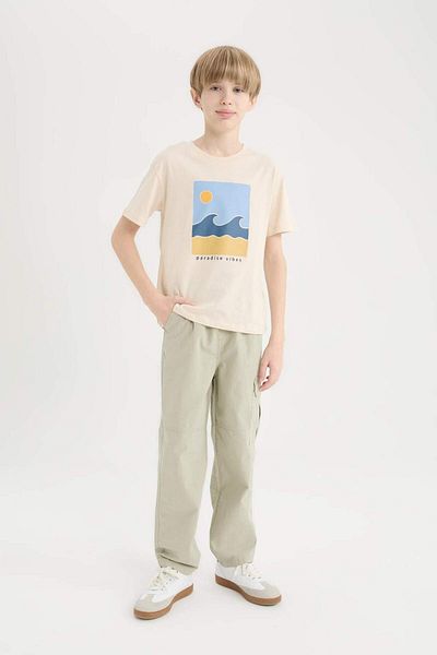 DeFacto Pantaloni cu textura Seersucker Standard Loose Fit pentru băieți D7794A825SP
