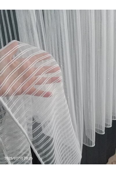 Store Sakallı Simli Makaron tül perde